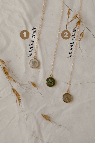 Pressed lavender necklace deals