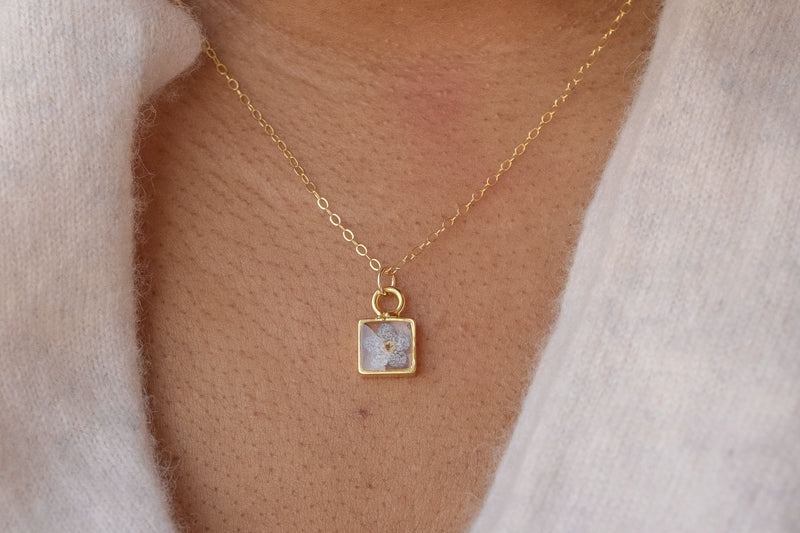 Square Forget Me Not Necklace