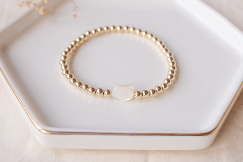 Mother-of-Pearl Cat bracelet (white)