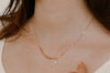 14k gold-filled paperclip chain necklace with pearl drop